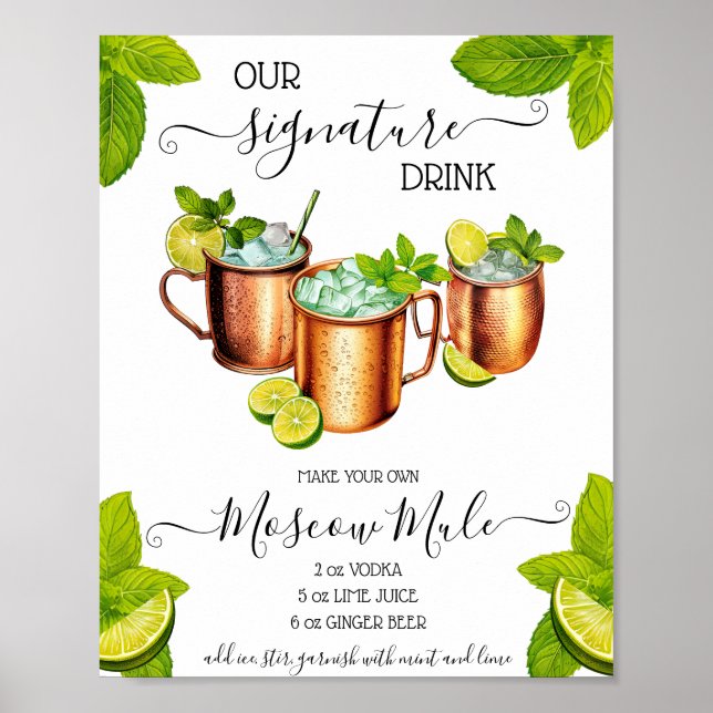 Poster Receita de Drink de assinatura Sip, Sip Hooray Mos (Frente)