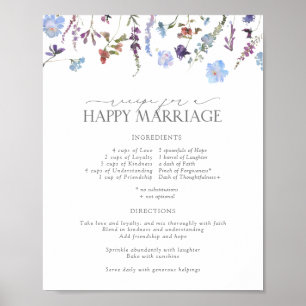 Poster Receita de Flor Silvestre Azul Empoeirada para um 