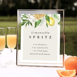 Poster Receita de Limoncello Spritz Imprimível Sinal de C