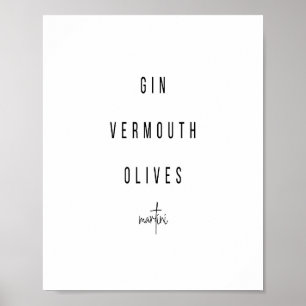 Poster Receita de Martini Cocktail