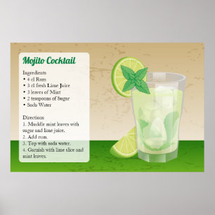 Póster Receita de Mojito