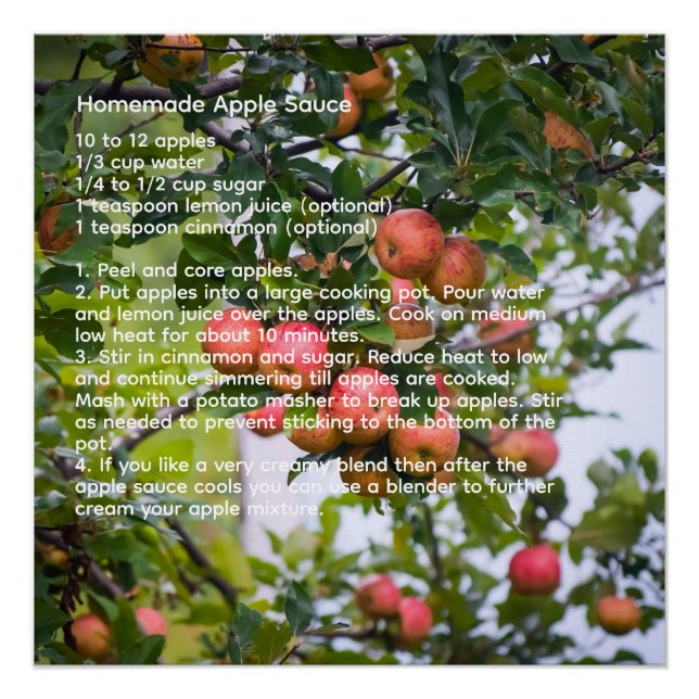 Póster Receita de Molho de Maçã (Frente)