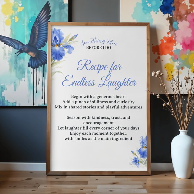 Poster Receita de Presente para Chá de Noiva para Rir Sem (Bridal Shower Gift Recipe for Endless Laughter Poster
)