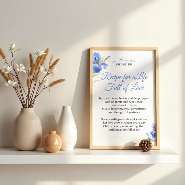 Poster Receita de Presente para Chá de Noiva para uma Vid (Bridal Shower Gift Recipe for a Life of Love Poster
)