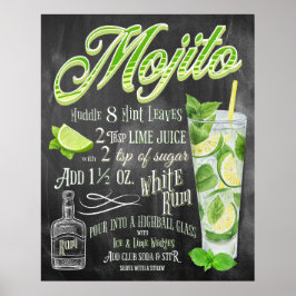 Poster Receita de quadro coquetel de mojito