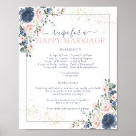 Poster Receita de Rosa Poeira Azul para um Casamento Feli