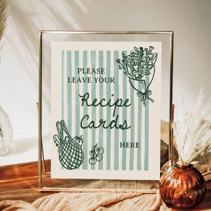 Poster Receita Desenhada à Mão Para Chá de Noiva Off The 