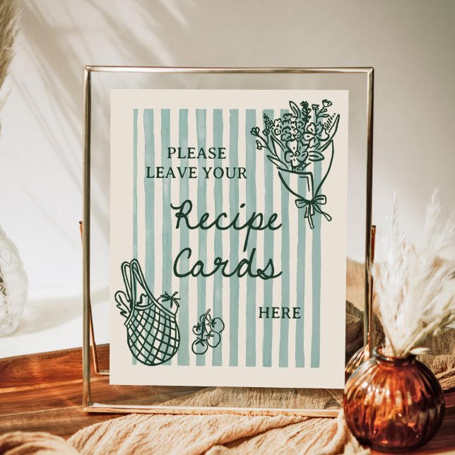 Poster Receita Desenhada à Mão para Chás de Noiva Off The (Criador carregado)