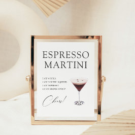 Poster Receita do Bar coquetel Espresso Martini