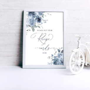 Poster Receita do Chá de panela Elegante de Rosas empoeir