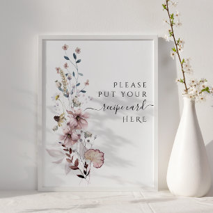 Poster Receita do Chá de panela moderno de flor selvagem