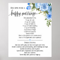 Receita para Casamento Feliz Azul Presente