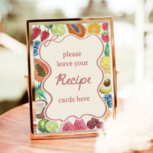 Poster Receita para Chá de Noiva com Frutas Frescas do Me