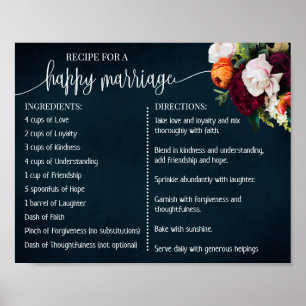 Poster Receita por um feliz Casamento, recém-casados, Mar