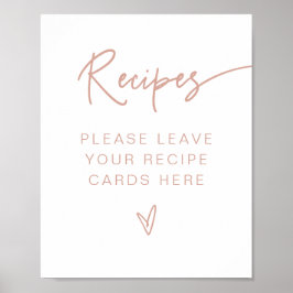 Poster Receitas de Chá de Noiva Rosa Boho MARLO