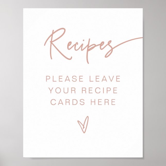 Poster Receitas para Chá de Noiva MARLO Boho Rosa Bege (Frente)