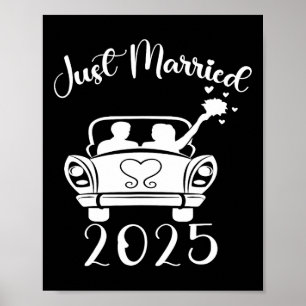 Poster Recem casados 2025 Anéis de Casamento Corresponden