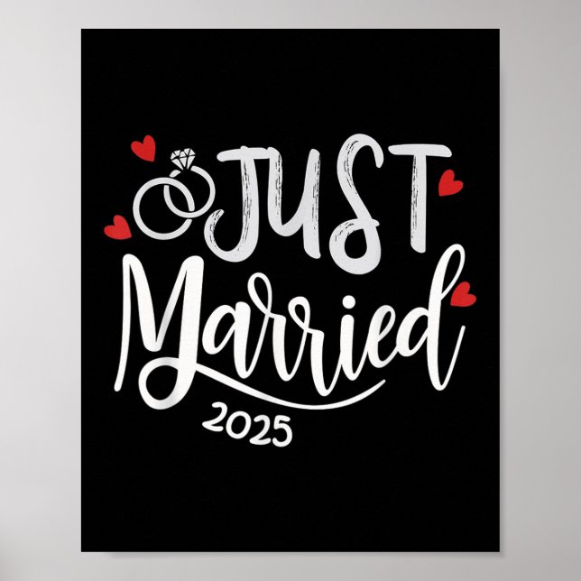 Poster Recem casados 2025 - Bride &amp; Groom Wedding Rin (Frente)