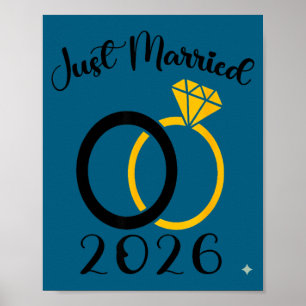 Poster Recém-casados 2026 aliança casamento lua de mel co