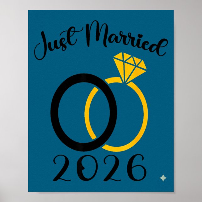 Poster Recém-casados 2026 aliança casamento lua de mel co (Frente)