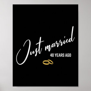 Poster Recem casados 40 Anos Atrás Engraçado 40º Casament