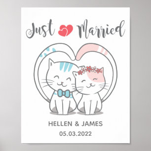 Poster Recem casados Cat Wedding