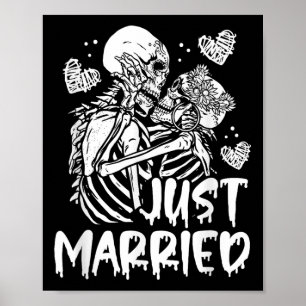 Poster Recem casados Halloween Skeleton Bride E Grove Nós