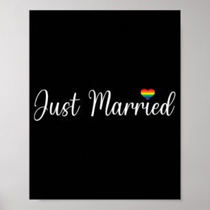 Poster Recém Casados Lgbtq Casamento Gay Noiva Lésbica Ma