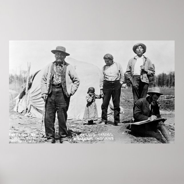 Póster Recenseamento dos EUA - Indianos de Wisconsin: 191 (Frente)
