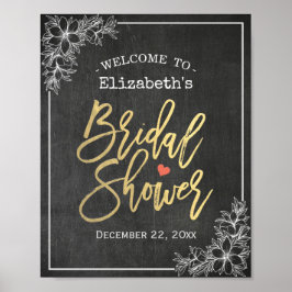 Póster Recepção de boas-vindas ao Chá de panela Floral Ch