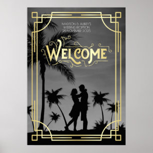 Poster Recepção de casamento Art Deco - Sinal de boas-vin