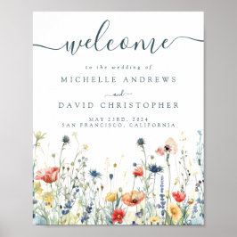 Poster Recepção de Casamento com Flores Silvestres Vibran