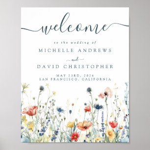 Poster Recepção de Casamento com Flores Silvestres Vibran