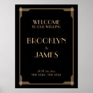 Poster Recepção de casamento em Deco de Arte Negra - Sina