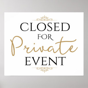Poster Recepção de casamento, Fechada para Evento Privado