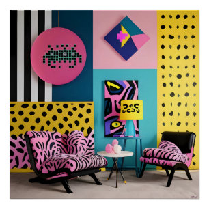 Póster Recepção de Design Memphis Sonho