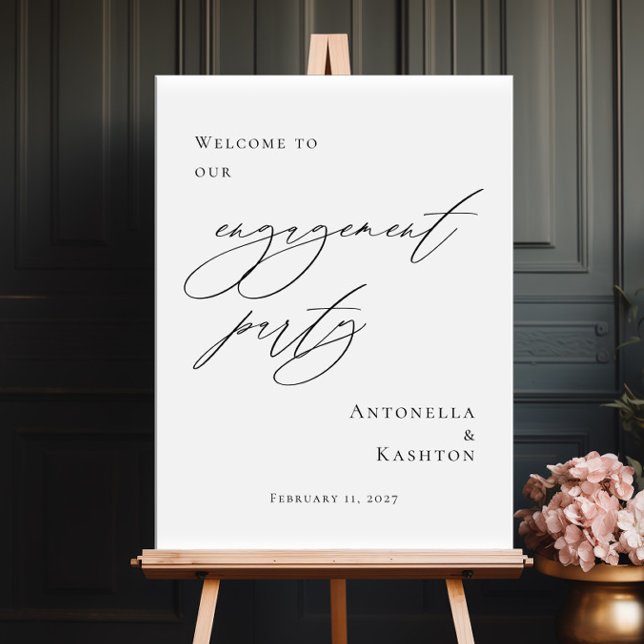 Poster Recepção de Festa de Noivado Elegante (Criador carregado)