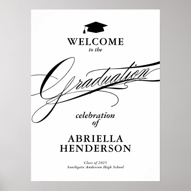 Poster Recepção de Formatura com Letra Formal e Elegante (Frente)