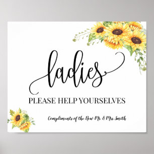 Poster Recepções de casamento girassóis para senhoras