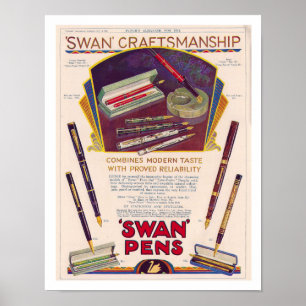 POSTER RECICLADO ART: ANÚNCIO DA CANETA SUAN 1931
