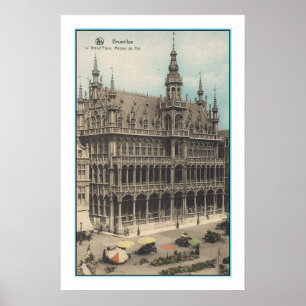 POSTER RECICLADO ART: CARTÃO POSTAL BRUXELAS BÉLGICA DOS 