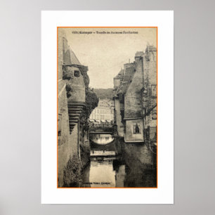 POSTER RECICLADO ART: CARTÃO POSTAL QUIMPER FRANCE 1900