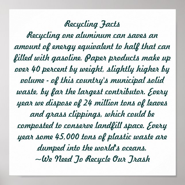 Póster Reciclagem (Frente)