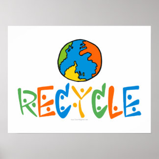 Póster Reciclagem Colorido