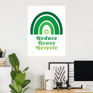 Poster Reciclar de Reutilização Ambiental do Arco-Íris Ve