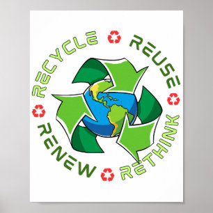 Poster Reciclar, Reutilizar, Renovar, Repensar. Salve o p