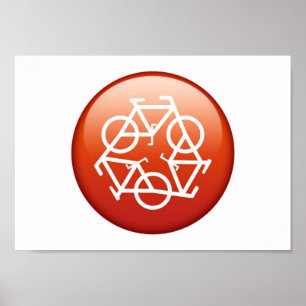 Póster reciclar vermelho por Petr Kratochvil pôster