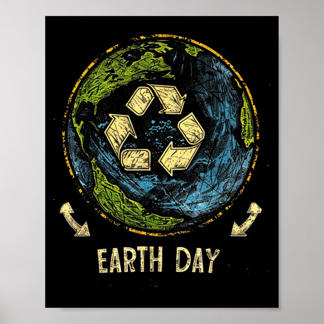 Poster Recicle Dia da Terra Natureza Planeta Conservação  (Frente)