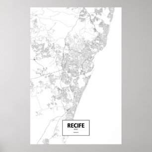 Póster Recife, Brasil (preto no branco)
