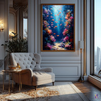 Recife de Coral Subaquático em Estilo Impressionis